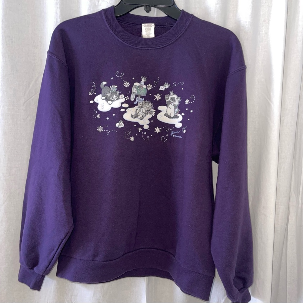 Vintage cats purple crewneck